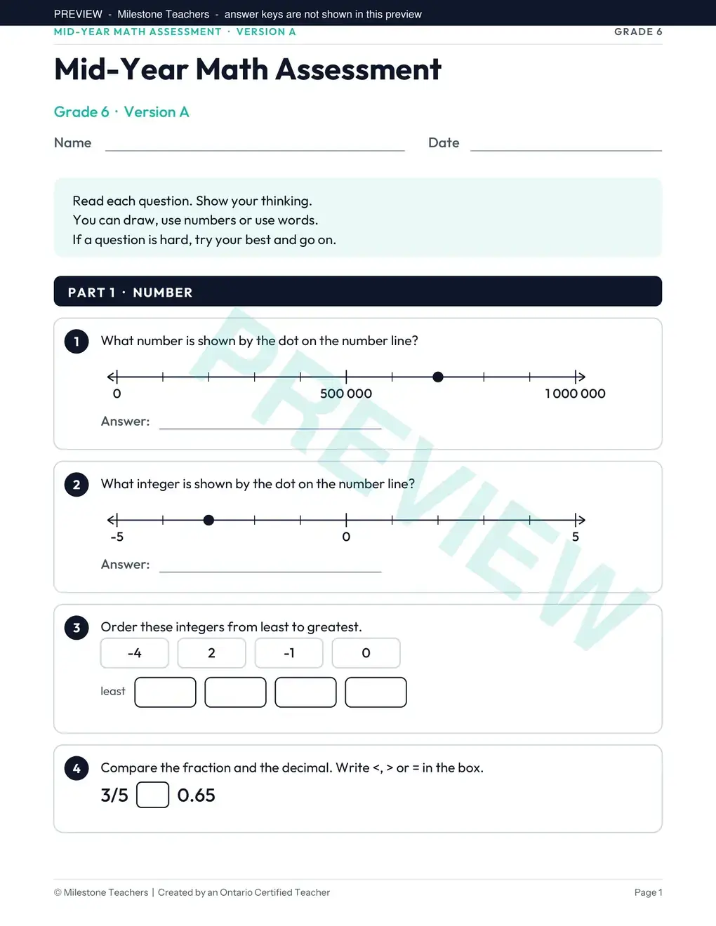 Version A, first page
