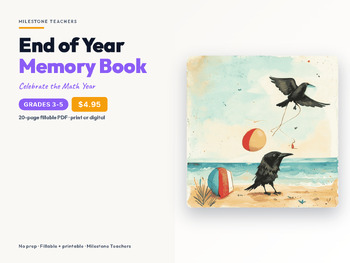 Free Math End of Year Memory Book Grade 3 4 5 Reflection Printable (Grades 3-5) - first page preview