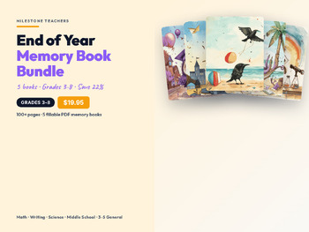 No-Prep End of Year Memory Book Bundle Grades 3-8 Math Writing Science Bundle (Grades 3-8) - first page preview